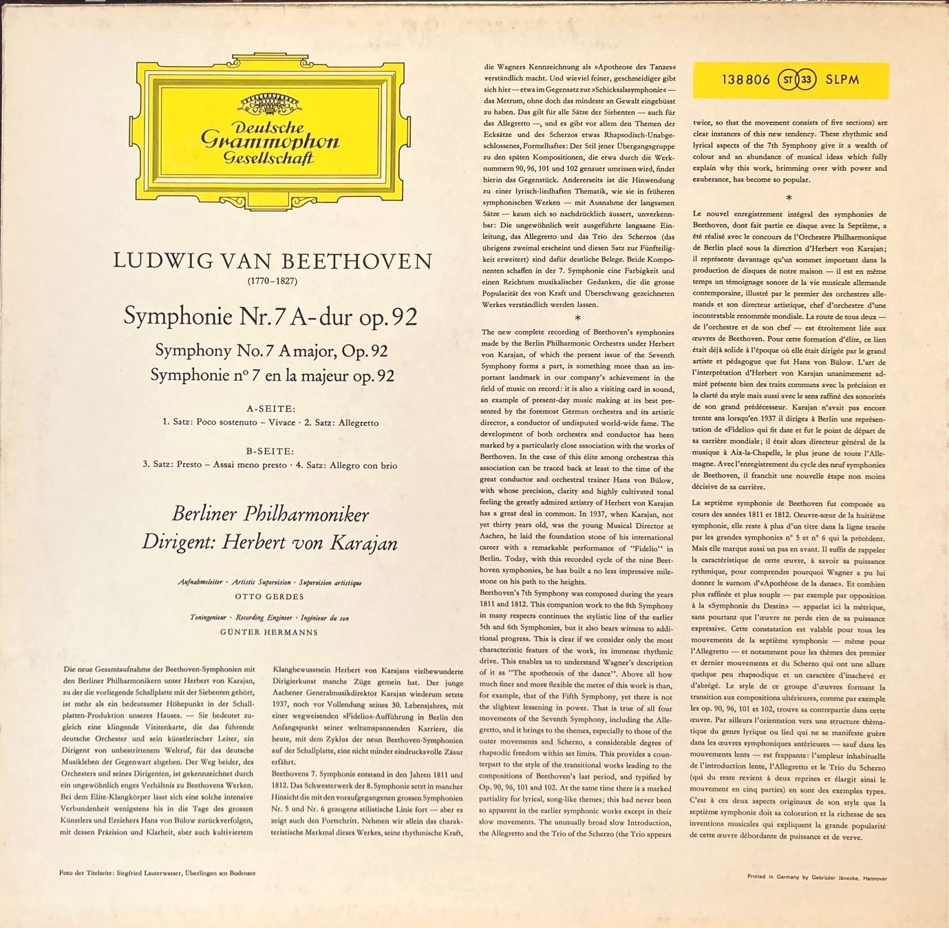 画像3: 独DG カラヤン/ベートーヴェン 交響曲第7番