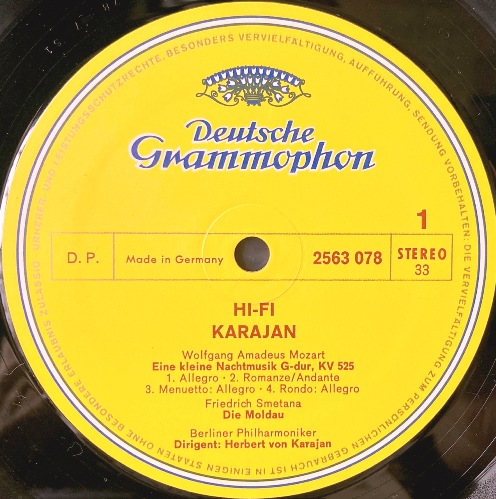 ドイツ盤Hi-Fi KARAJAN Vol.1 のレーベル