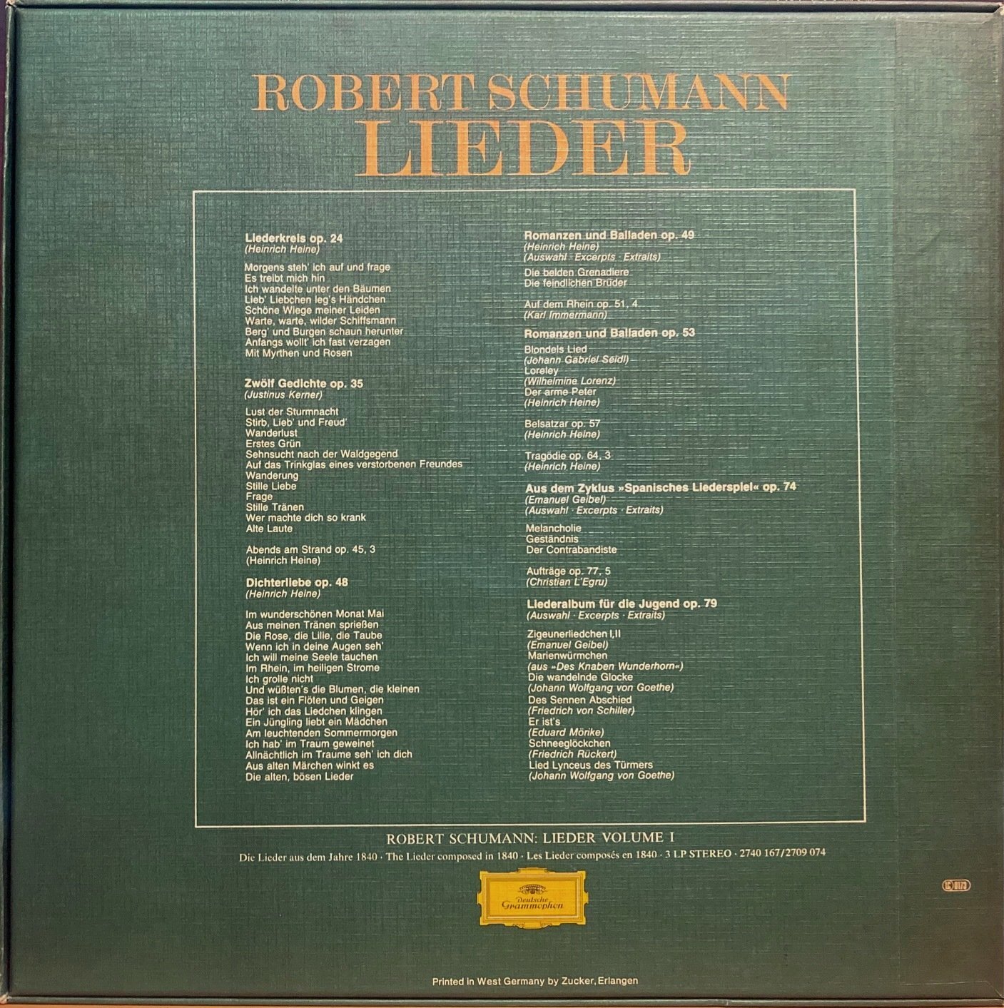 画像3: 独DG [3枚組] フィッシャー=ディースカウ／シューマン歌曲集 第2巻