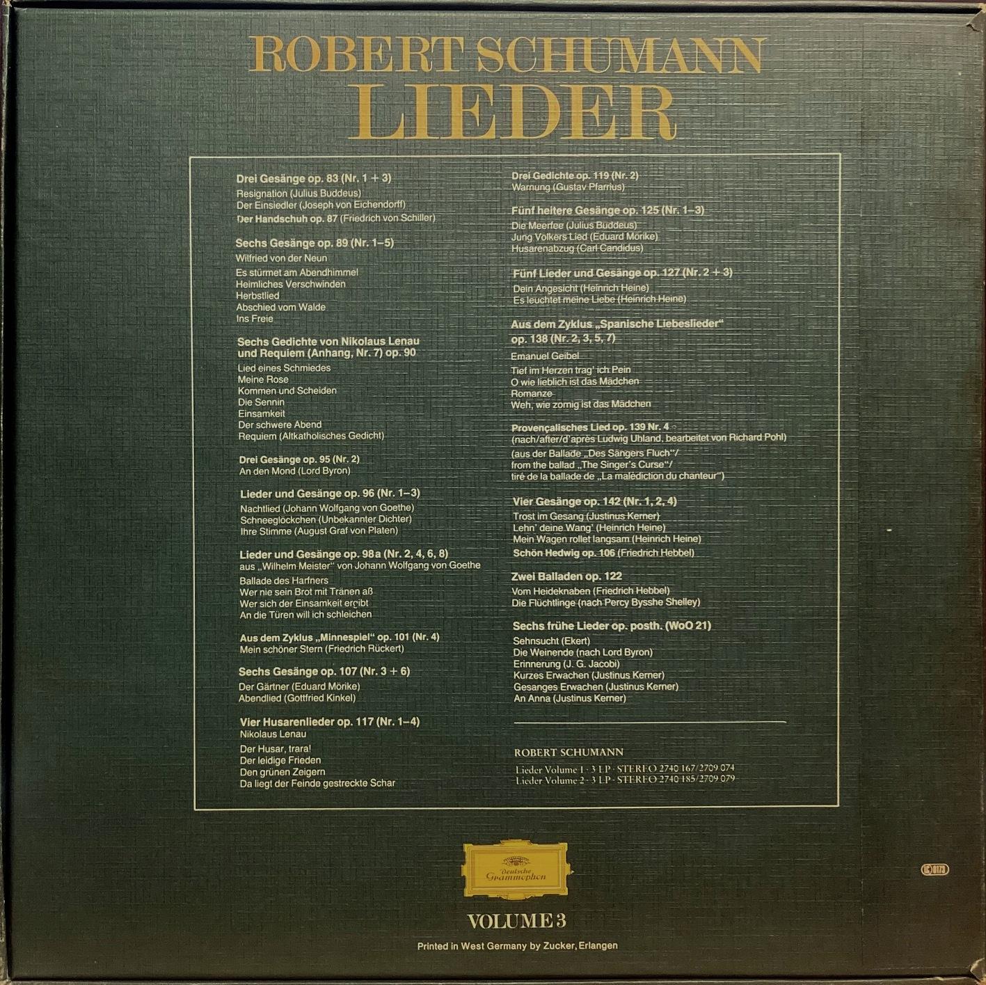 画像3: 独DG [3枚組] フィッシャー=ディースカウ／シューマン歌曲集 第3巻