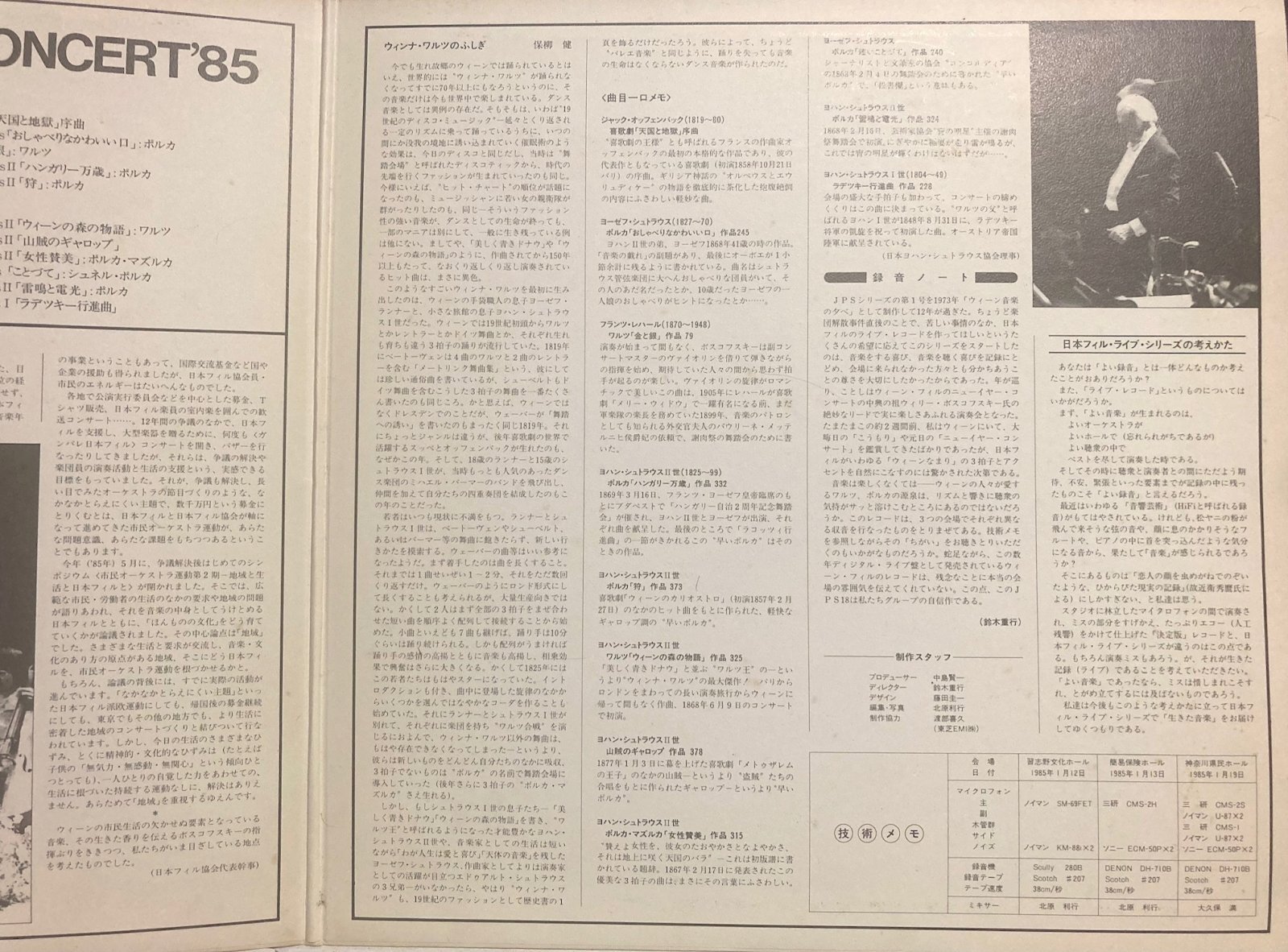 画像5: JAPAN PHIL ボスコフスキー＆日本フィル／日本フィル・ニューイヤー・コンサート'85