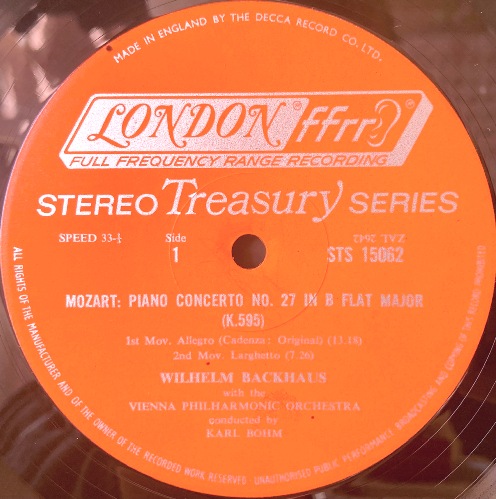 画像2: 米LONDON(英DECCAプレス) バックハウス＆ベーム/モーツァルト ピアノ協奏曲第27番他