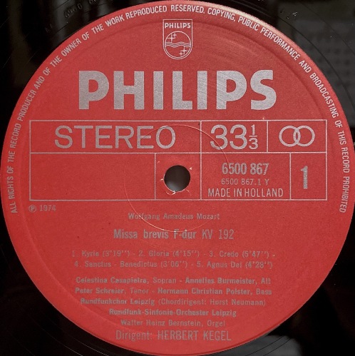 画像2: 蘭PHILIPS ケーゲル/モーツァルト ミサ・ブレヴィス