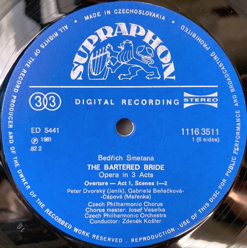 画像2: チェコSUPRAPHON [3枚組] コシュラー/／歌劇「売られた花嫁」全曲