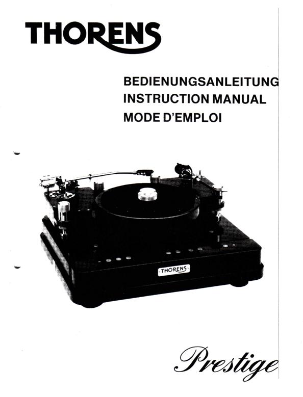 画像1: THORENS トーレンス／Prestige プレスティッジ 取扱説明書（コピー、本国版・英独仏語）